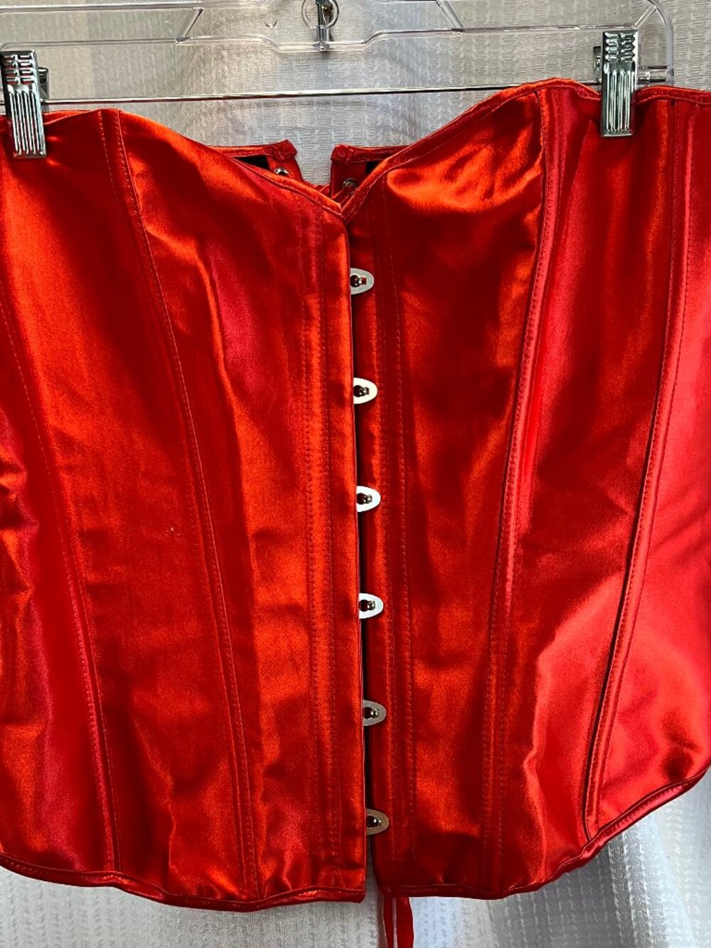 Vibrant Red Satin Overbust Corset Top size 2X